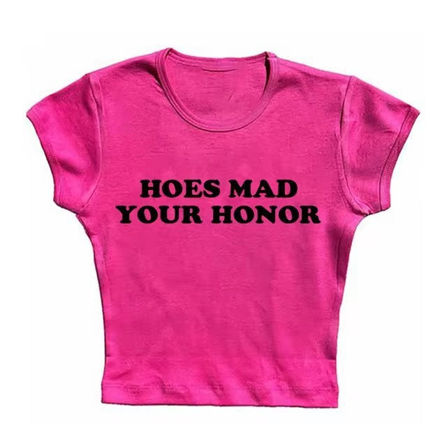 Casual Letter Printed T-shirt Top Round Neck