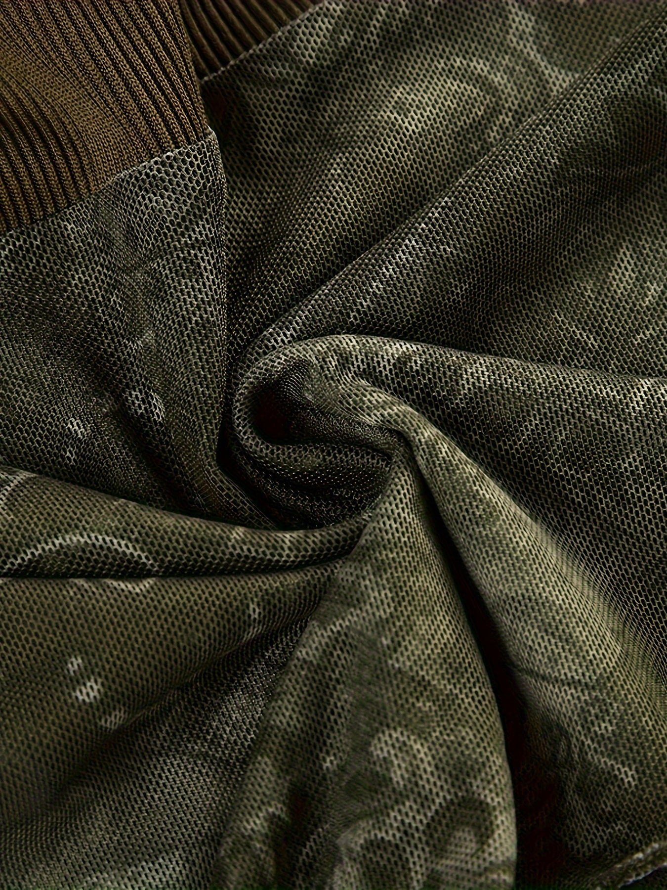 Y2K Tribal Print Green Cami Top with Metal Buckle and Ruched Halter Neck, Polyester Spandex Blend, High Stretch Knit Fabric, Pullover Slingback Style for Spring/Summer/Fall