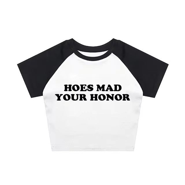 Casual Letter Printed T-shirt Top Round Neck