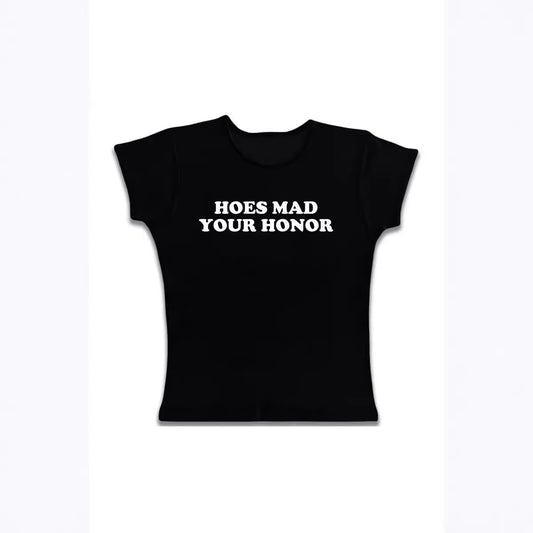 Casual Letter Printed T-shirt Top Round Neck