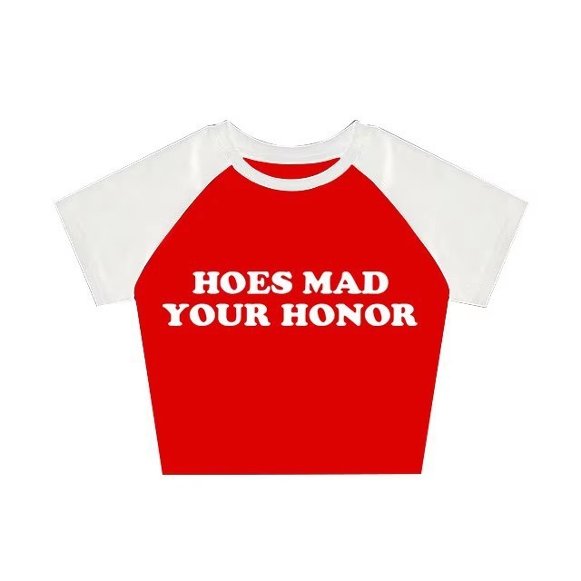 Casual Letter Printed T-shirt Top Round Neck