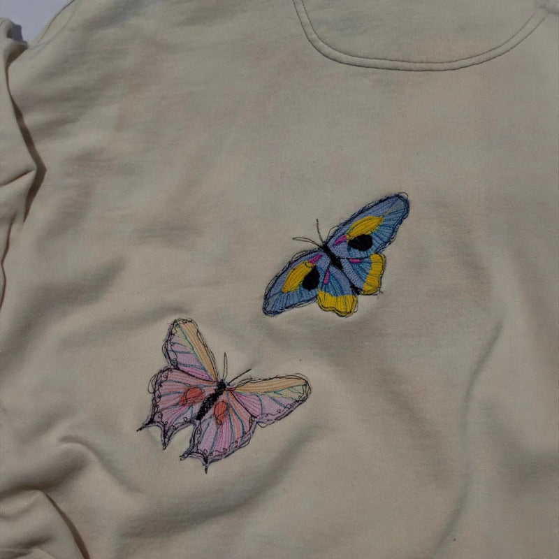 Floral Butterfly Print Pattern Women's Hoodie
