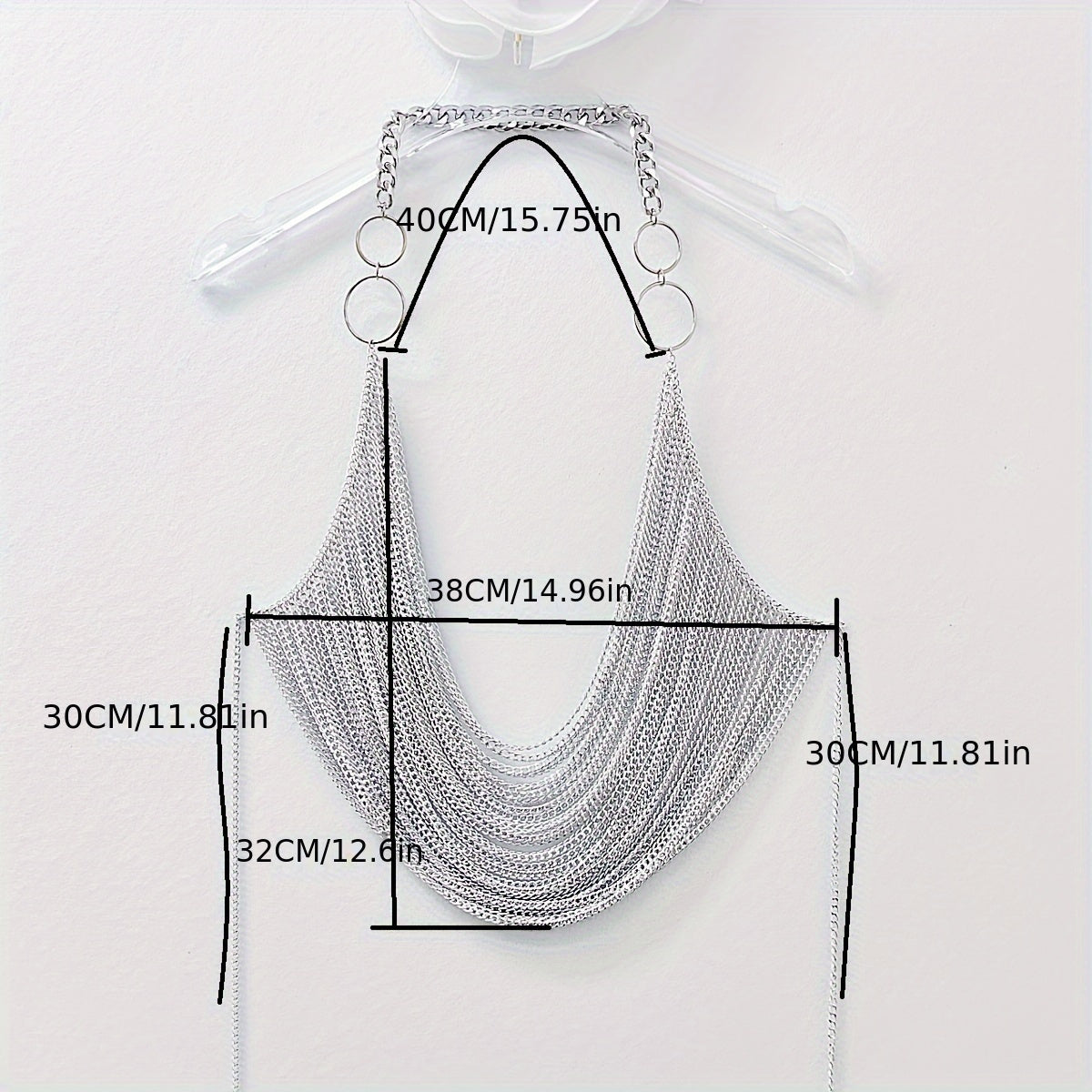 1PC Y2K Halter Silvery Body Chain For Concert Carnival And Street Rock Style Dressing Accessories
