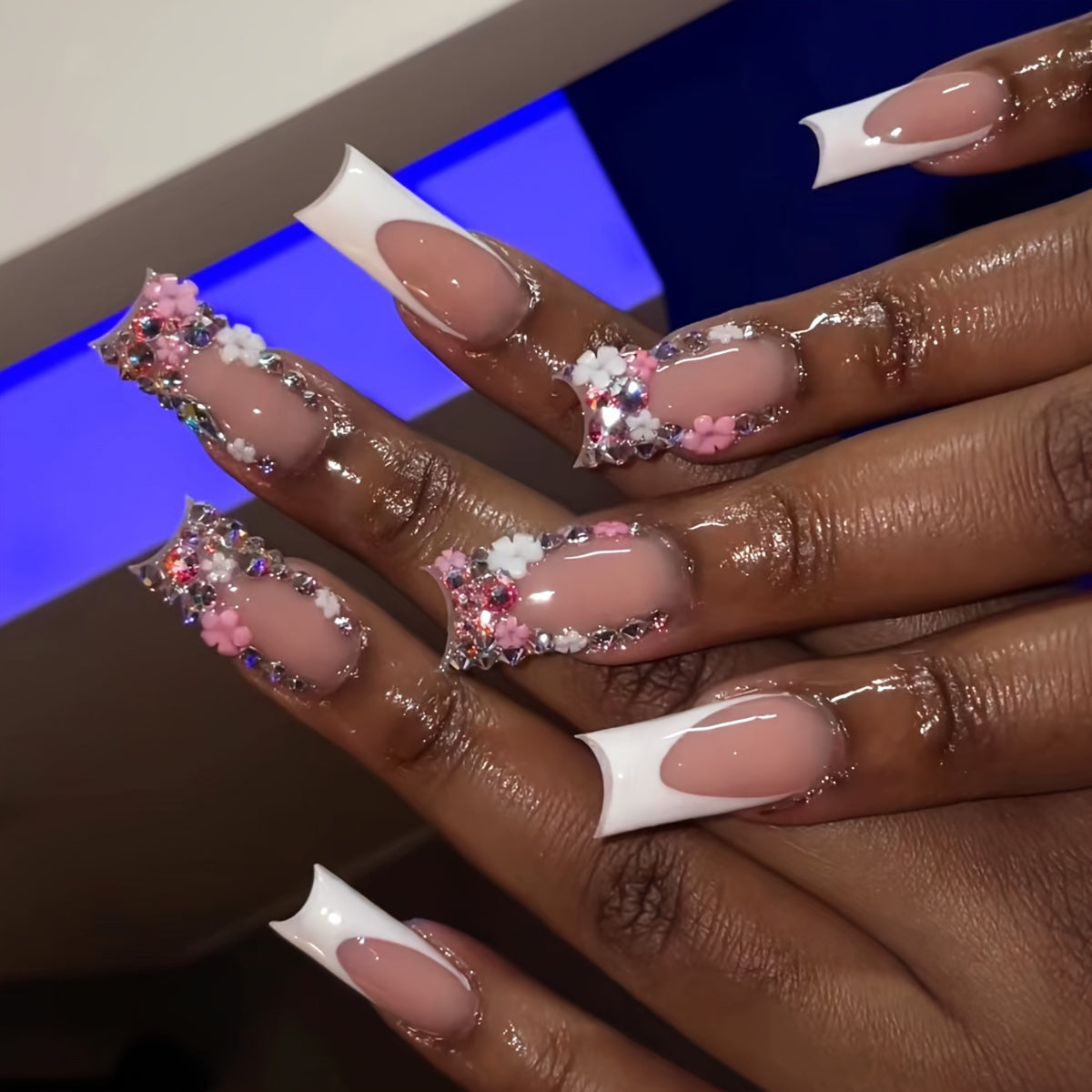 120pcs Long Square Press On Nails Set - Vibrant Leopard, Butterfly, Bow Knot, Y2K French Tip, Heart Full Cove Designs - High-Quality False Nails for Women and Girls, Easy to Apply, Long-Lasting, and Reusable