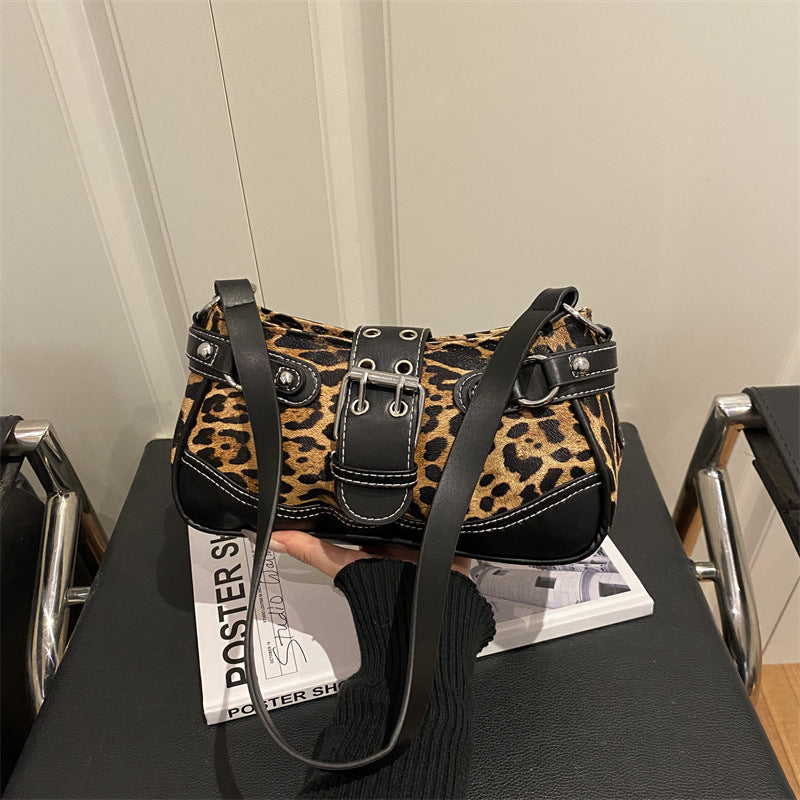 Womens Leopard-Print Elegant Shoulder Bag