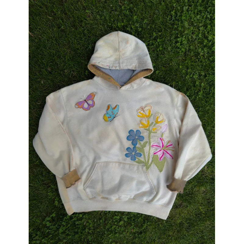 Floral Butterfly Print Pattern Women's Hoodie