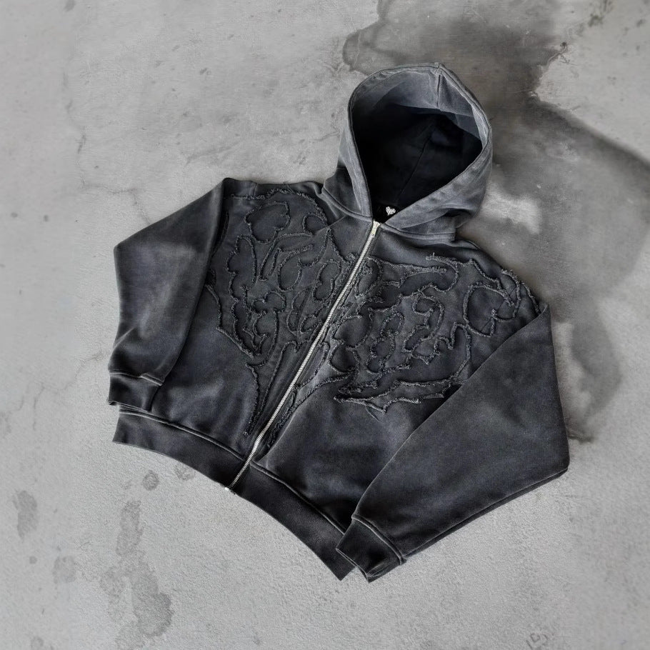 Street Style Zipper Hoodie Coat