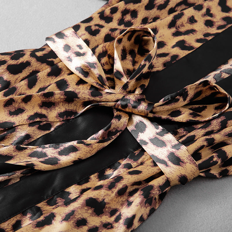 Silk Leopard Print Pajamas Set