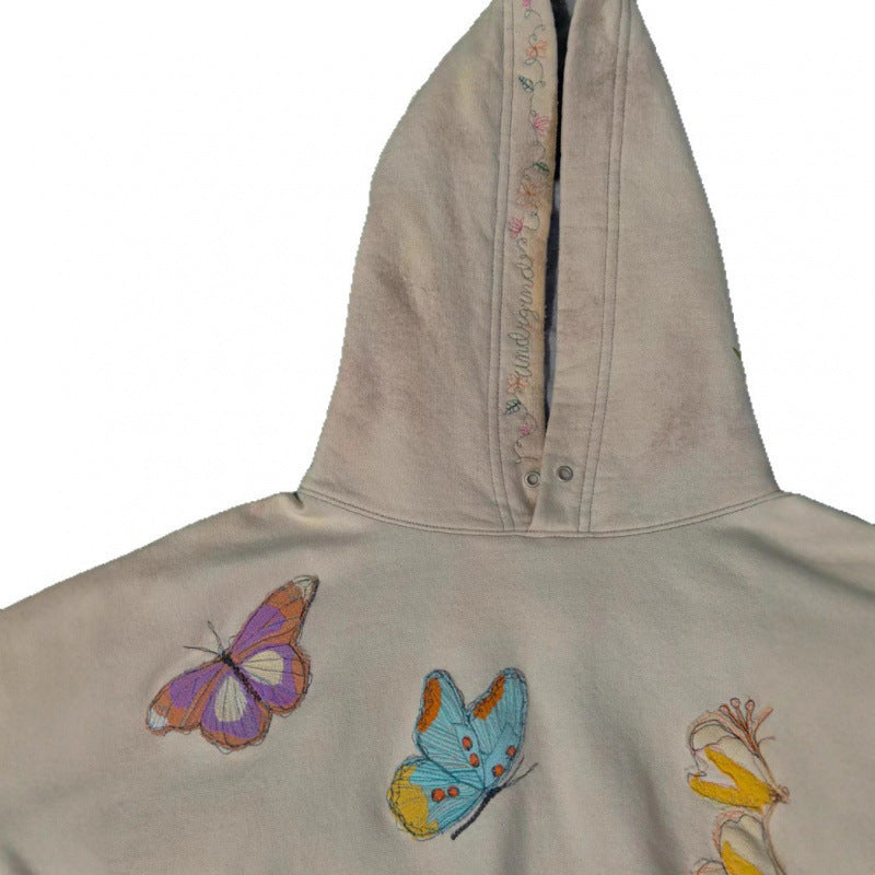 Floral Butterfly Print Pattern Women's Hoodie
