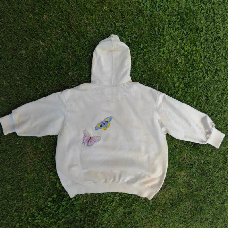 Floral Butterfly Print Pattern Women's Hoodie