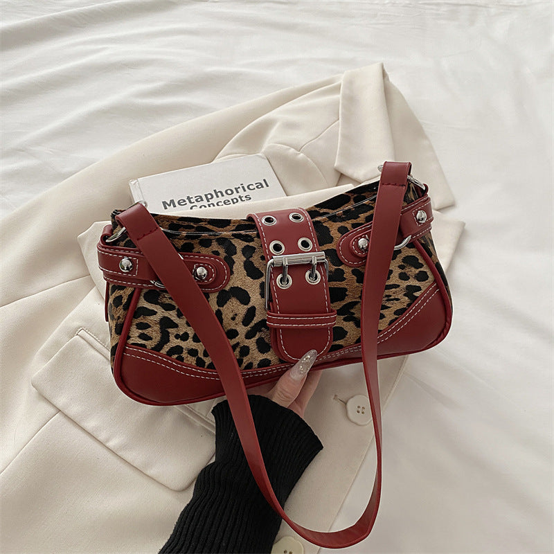Womens Leopard-Print Elegant Shoulder Bag