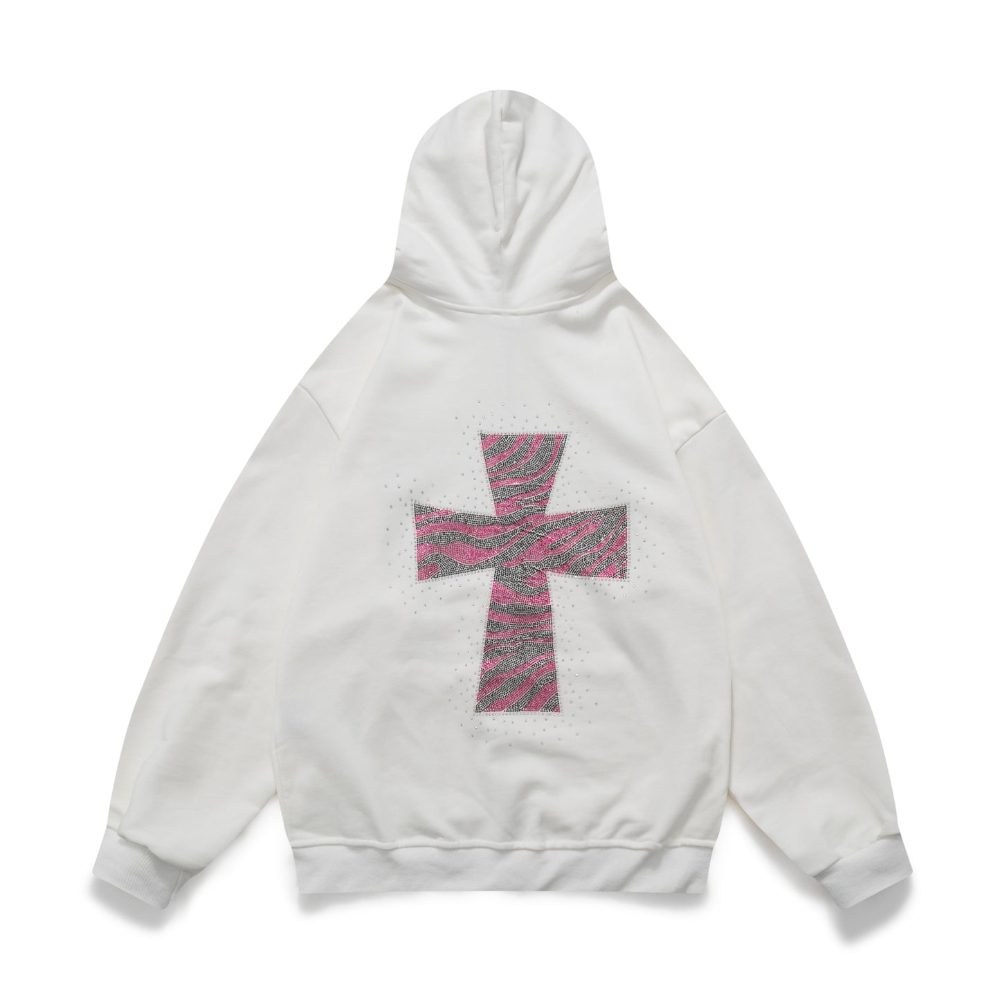 Zebra Glitter and Rhinestone Print Hoodie