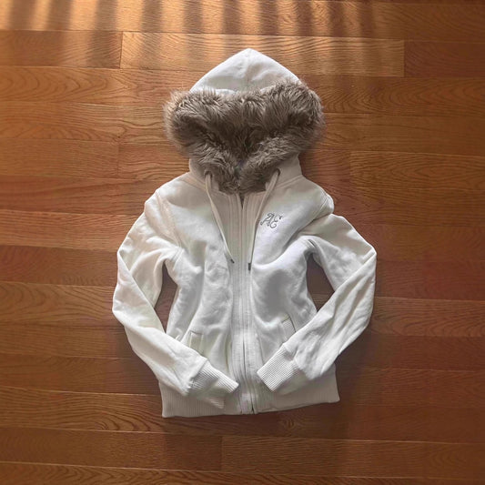 American Retro Girl Hooded Women's Zipper Casual Waist-tight Sweater