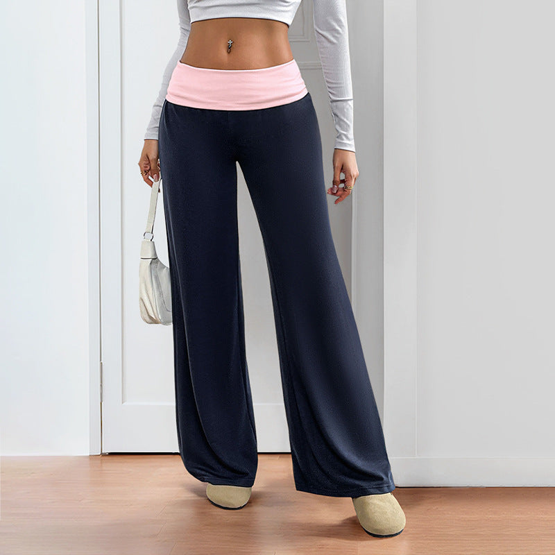 Women's Low rise Casual Wide-leg Pants
