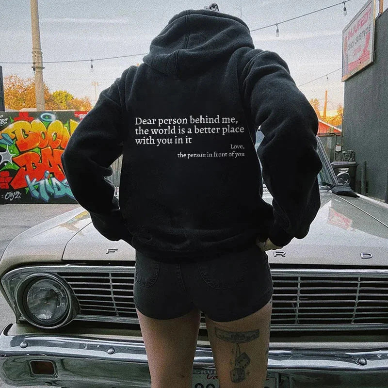 Dear Person Behind Me, Printed Unisex Hoodie