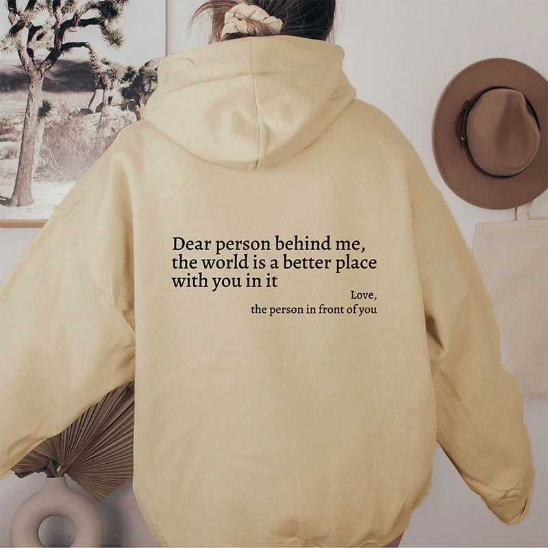 Dear Person Behind Me, Printed Unisex Hoodie