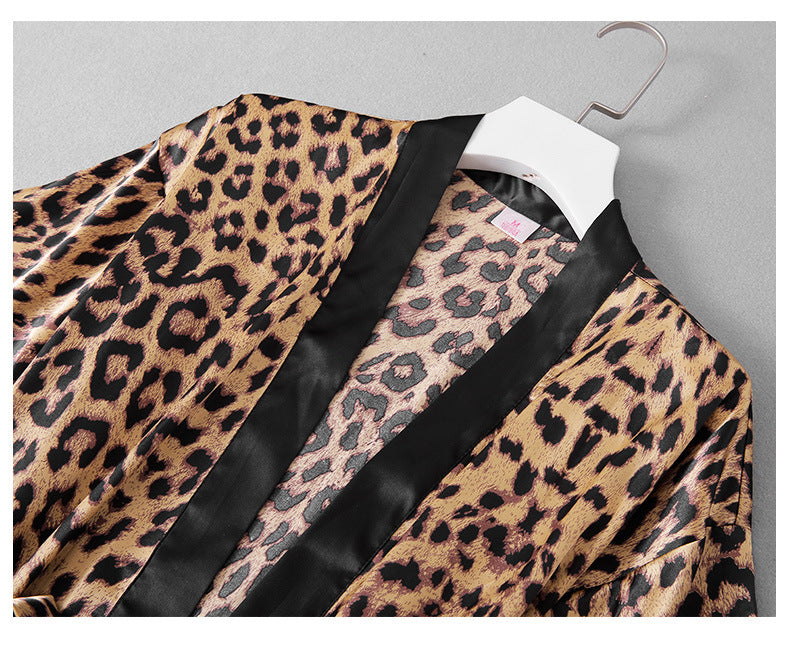 Silk Leopard Print Pajamas Set