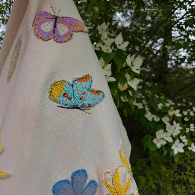 Floral Butterfly Print Pattern Women's Hoodie