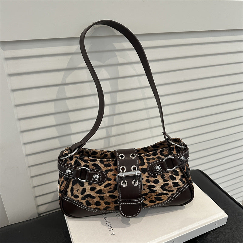 Womens Leopard-Print Elegant Shoulder Bag