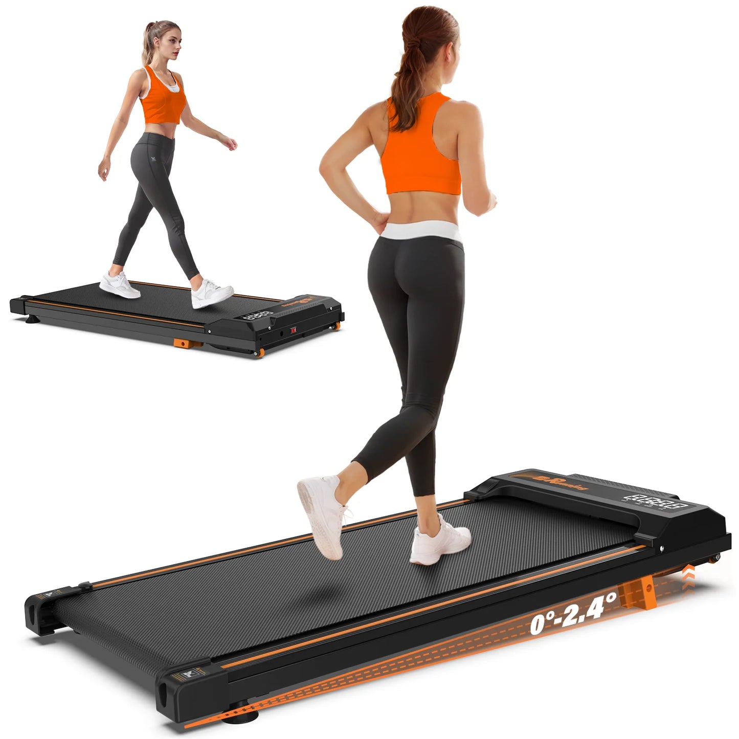 Walking Pad Treadmill Under Desk Treadmill With I 3 Level Incline Home Use Foldable Steel Electric Running Exercise Machine