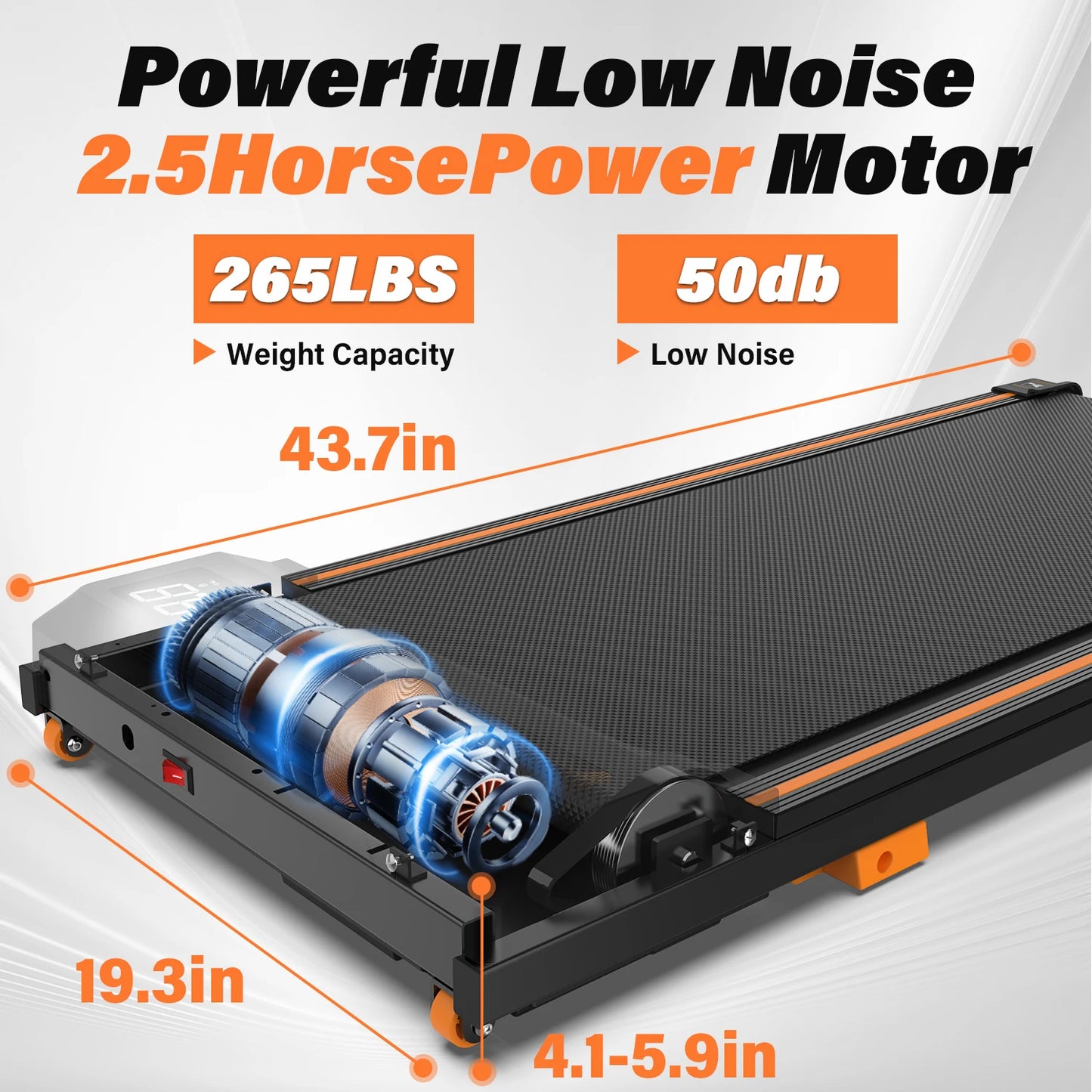 Walking Pad Treadmill Under Desk Treadmill With I 3 Level Incline Home Use Foldable Steel Electric Running Exercise Machine