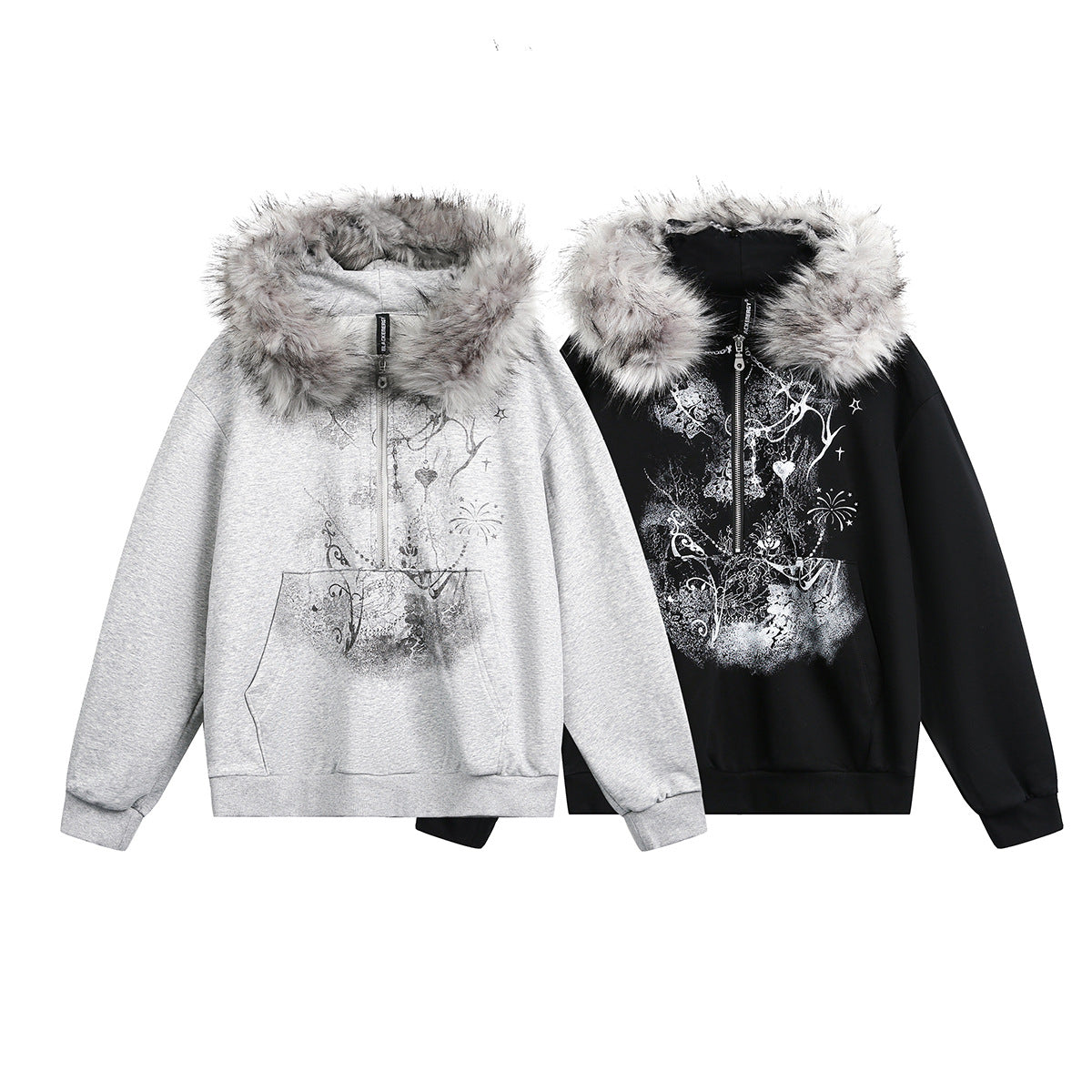 Quarter Zip Fur Collar Sweater