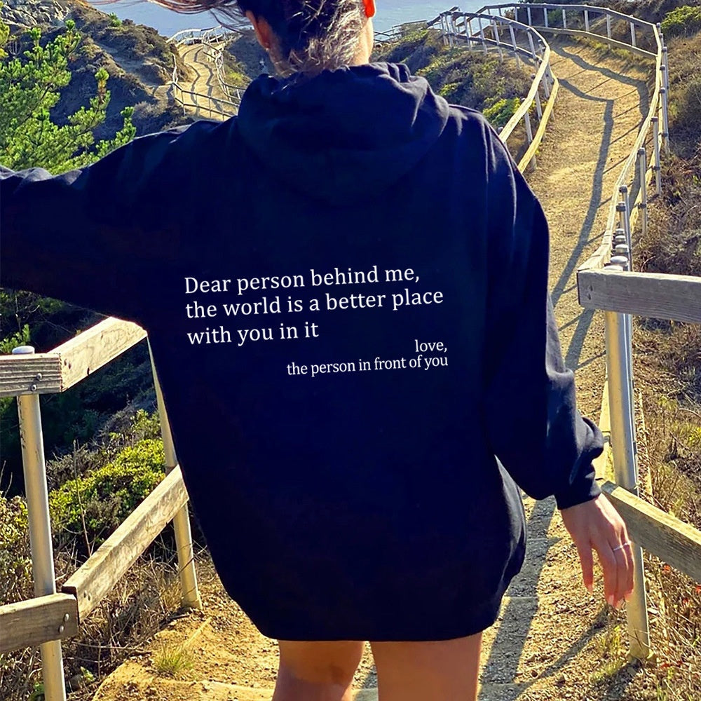Dear Person Behind Me, Printed Unisex Hoodie