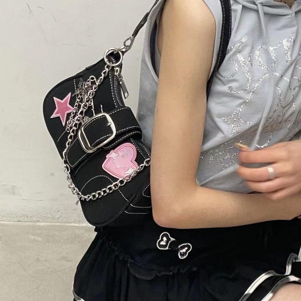 Female Niche High-end Heart Butterfly Y2k Shoulder Bag