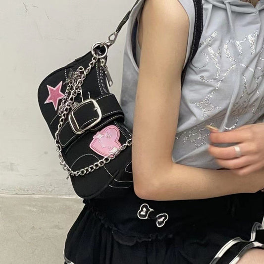 Female Niche High-end Heart Butterfly Y2k Shoulder Bag