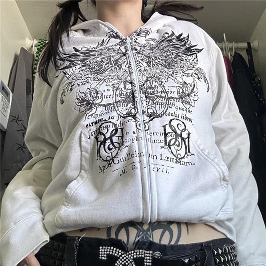 Retro Hooded Sweater Loose Outerwear Women