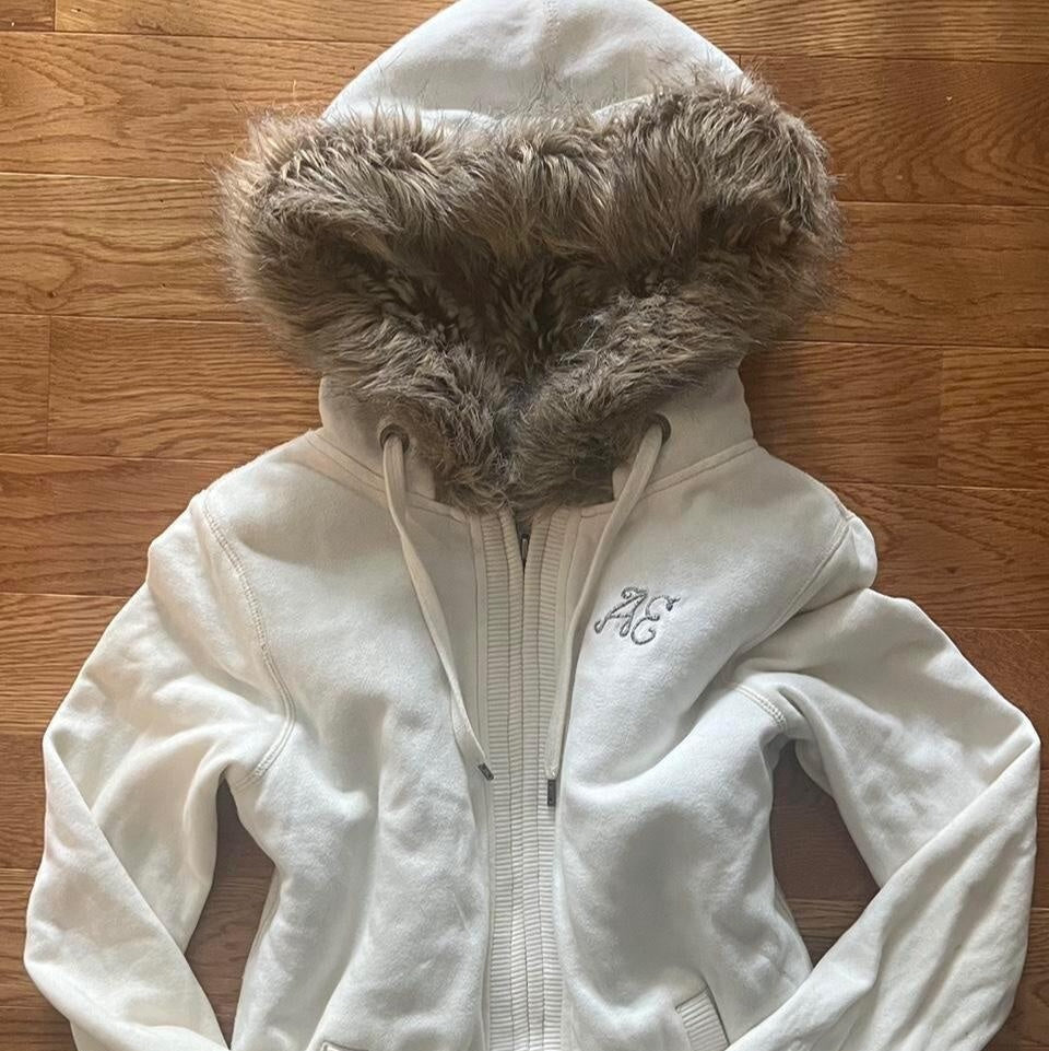 American Retro Girl Hooded Women's Zipper Casual Waist-tight Sweater