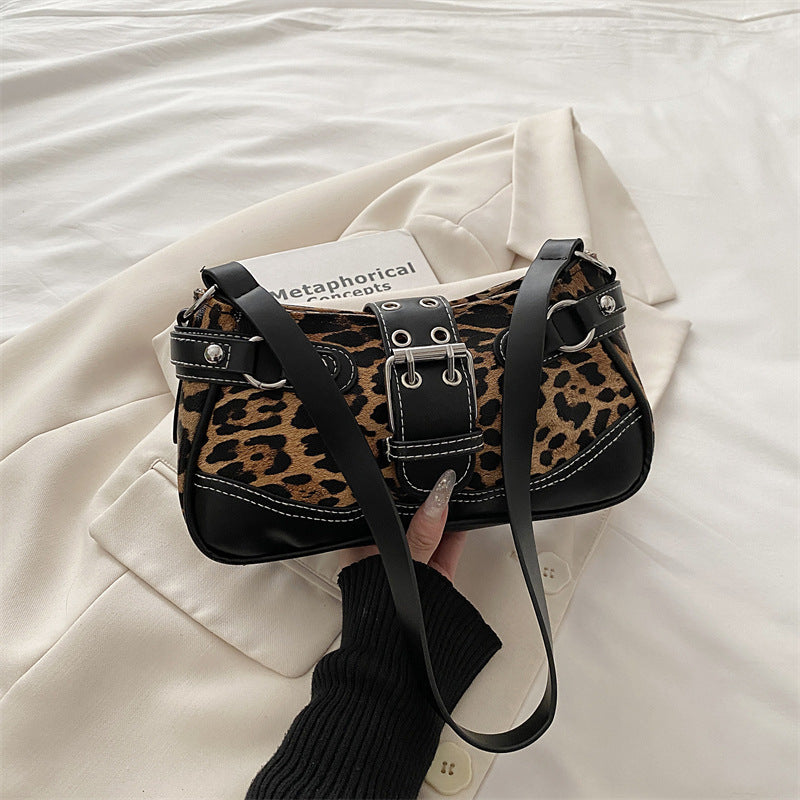 Womens Leopard-Print Elegant Shoulder Bag