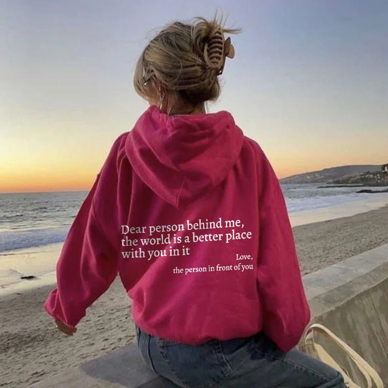 Dear Person Behind Me, Printed Unisex Hoodie