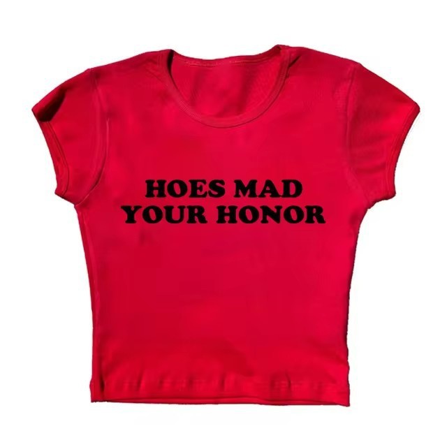 Casual Letter Printed T-shirt Top Round Neck