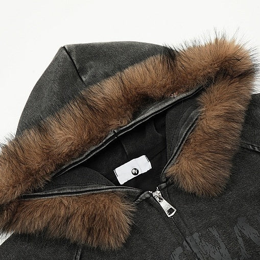 Fur Collar Hood Sweater For Men And Women